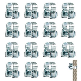 15 PCS Fuel Pipe Clips, Fuel Line Clips, Fuel Hose Clamps, Fuel Hose Clips for Securing Small Diameter Hoses Silver Iron Galvanized Non-Stainless Steel Material