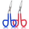 2 Pieces Tweezers Scissor Handle Straight Tip Scissor Shaped Eyebrows