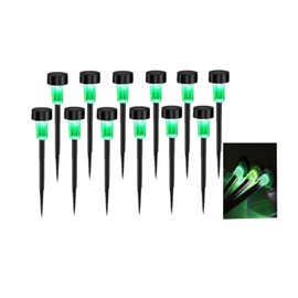 NEWOTE 12PCS Green LED Outdoor Plastics Garden Solar Powered Landscape Light Lamp Patio Lawn Decoration Lights