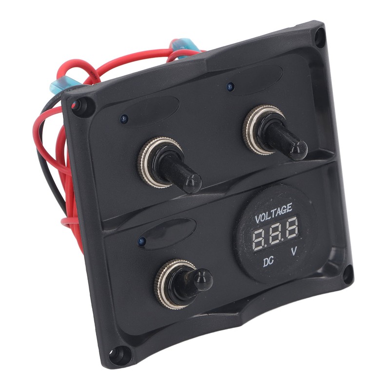 Rocker Switch Panel 3 Gang LED Waterproof DC12V‑24V with Display