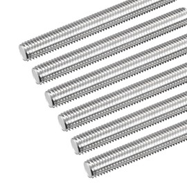 sourcing map Fully Threaded Rod M12 x 190mm 1.75mm Thread Pitch 304 Stainless Steel Right Hand Threaded Rods Bar Studs 6 Pack