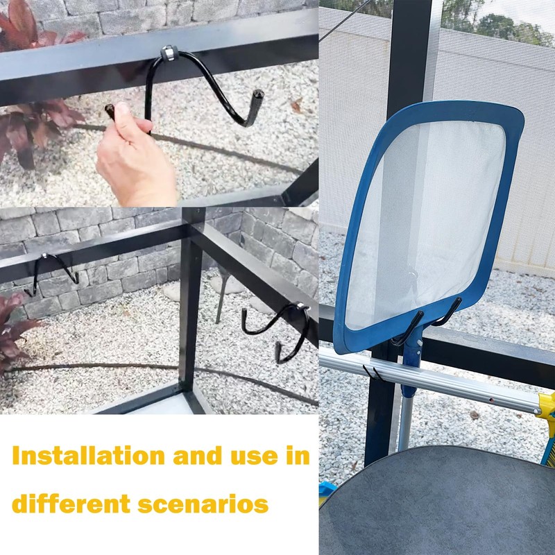 2 Pack Pool Pole Hanger/Hook, Pool Cleaning Tool Holder and