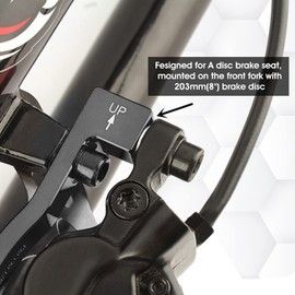 KIMISS 160 to 203 Post Mount Adapter, 203mm Adapter, Aluminum Alloy Bicycle Disc Brake Mounting Caliper Adapter A F203 for Mountain Bike (Black) (A-Pillar F203 Black)