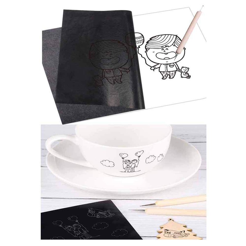 Yesallwas Tracing Paper A4 100 Sheets Black Carbon Paper Transfer