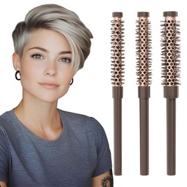3 Stück Rundbürste Klein, Rundbürste zum Föhnen, Haarbürste Rund für Weiche, Voluminöse Föhnbürste für Damen und Herren, kurzes Haar, Pony, Ansatz, Locken, Glattes Haar (Klein)