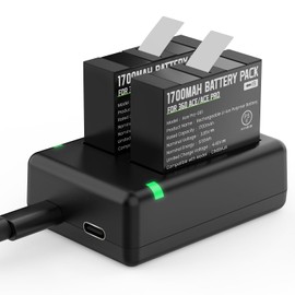 NBZZ 2 Packs Batteries Pack for Insta 360 Ace Pro Battery 1700mAh and Dual Fast Charge Hub(CINSBAJA) Compatible with Insta 360 Ace Accessories(Fully Compatible with Original)