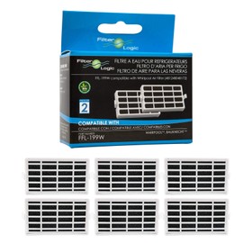 FilterLogic FFL-199W | Pack of 6 - Antibacterial Hygiene Air Filter Compatible with Bauknecht Whirlpool Side-by-Side Fridge - Replaces Microban ANT001, ANT-001, ANTF-MIC, HYG001