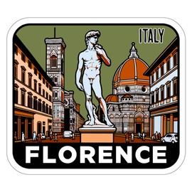 Florence Italy Sticker Travel Outdoors Decal Vinyl Small Waterproof for Water Bottle Mug Passport Scrapbook Notebook Laptop Tumbler Skateboard Computer Phone 4" ID44990