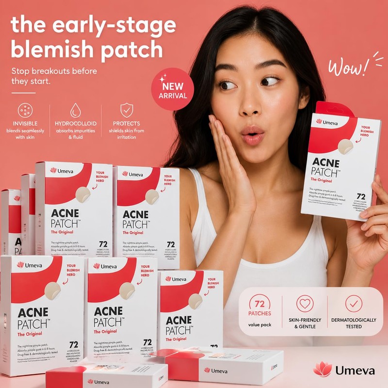 Umeva Acne Patch Hydrocolloid Pimple Patches (72 Count)