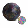 Reflective Football PU Glowing Sports Soccer Ball with Pump for