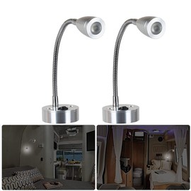 Baceyong 2 x 12V LED Spot Reading Light Switch Camper Van Caravan Van Boat Motorhome Light
