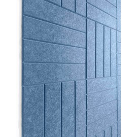 Large Cork Board Alternative - 47"x35" 12 Pack Felt Wall Tiles with Safe Removable Adhesive Tabs, Cork Wall Tiles Cork Board for Home Office Pin Board Tack Board 48 x 36 - Ocean Blue