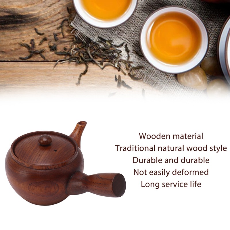 Wooden Tea Pot Traditional Style Durable Tea Kettle Exquisite Whistle