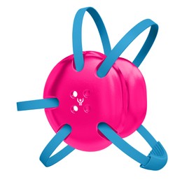 Great Call Athletics Wrestling Classic Headgear Earguard Adult Grappling Head Gear | Adjustable Ear Guards Powder Blue Straps (Pink w/ Powder Blue Straps)