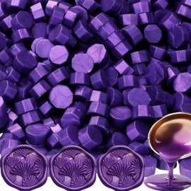 Lilac Purple Wax Seal Beads, 400Pcs Sealing Wax Beads, Octagon WaxSealingBeads, Sealing WaxBeads Set for WaxSeal Stamp, Gift Wrapping, LetterSealing (Lilac)