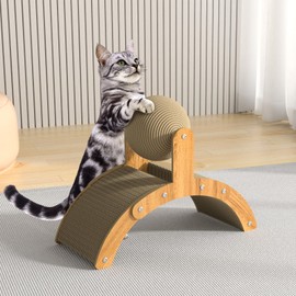 Kokila Rascador Bola para Gatos, Juguete de Pelota para Gatos, Rascador de Arco para Gatos con Pelota de Sisal de 12cm, Juguetes Interactivos para Gatos, Bola Giratoria para Gatos Pequeños y Conejos