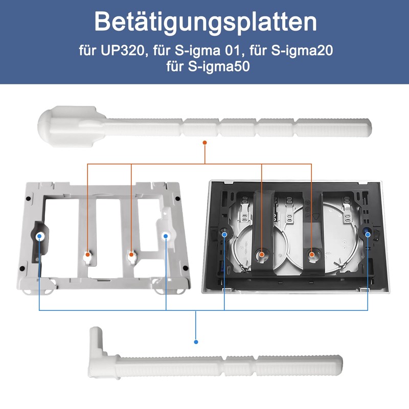 Cloudpower 14 cm flush rod set for Geberit S-Igma push