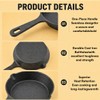 Cptoion 4 Pack Cast Iron Skillet, Small