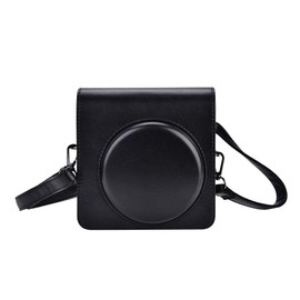 Diyeeni Tasche Hülle für Instax SQ6 Sofortbildkamera, Vintage Schutzhülle Kamera Tasche aus PU Leder mit Abnehmbaren Schulterfurt(Schwarz)