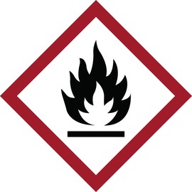 Brady 118822 Vinyl GHS Flammable Picto Labels , Black/Red On White, 1" Height x 1" Width, Pictogram "Flammable" (16 Labels, 1 Card per Package)
