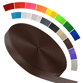 WEBSUKA Polyester Webbing Strap 16+Colors – 1"&1.5"&1.9" – 16.5 25 33 55 Yards Heavy Duty Webbing Roll, Flat Webbing Strap for Indoor&Outdoor Gear, Climbing, DIY Crafting, Repairing 1" 33yards