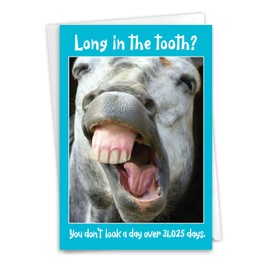 NobleWorks Funny 85th Birthday Milestone Greeting Card with 5 x 7 Inch Envelope (1 Card) Horse Teeth - 85 C10670MBG