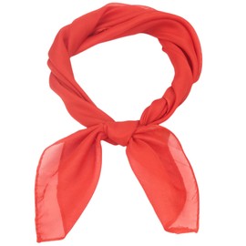FAIRYGATE Ladies Scarf Women Classic 50s 60s Plain Solid Chiffon Silk Feeling Square Scarfs Wrap Scarves Lightweight Fabric Red A2914