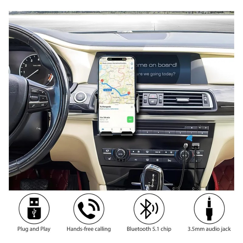 Receptor Usb Bluetooth 5.1 Para El Coche Con Toma Aux
