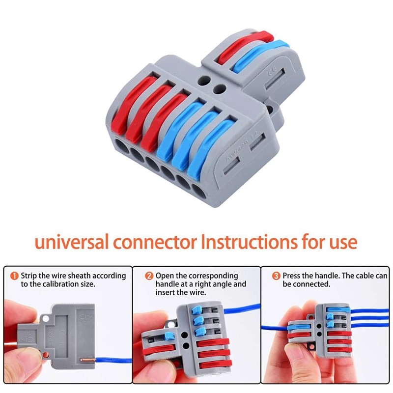 Digi Electrical Wire Connectors Terminal Block 2 in 6 out