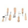 Leather Working Tools Set Log Color Curved Handle DIY Hand