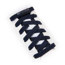 TEEZY No Tie Shoe Laces for Trainers | Premium Elastic Weave & Chrome Buckle | Adult/Kids Tieless Elastic Shoelaces | ORIGINAL (Navy Blue)