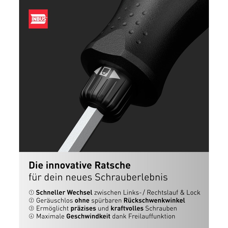 INBUS Flow 73424 Screwdriver with 12 Bits - Made in