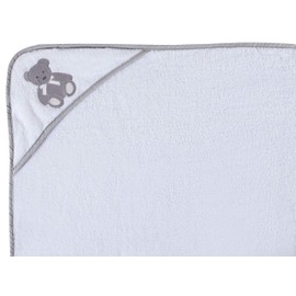 Baby Hooded Bath Towel For kids and New Babies Soft Thick Abosrbent Towel With Hood For New Born Essentials, White - 75 x 78 cm