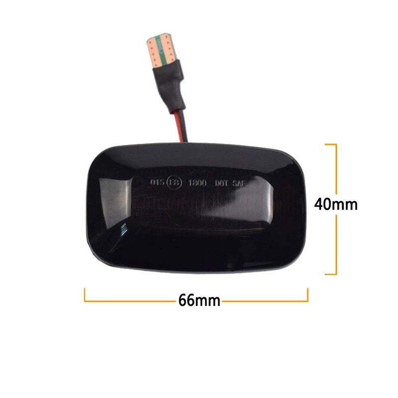 2Pcs Dynamic LED Fender Side Marker Turn Signal Light Side