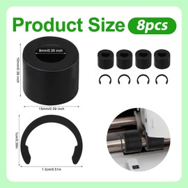 4pcs Rubber Roller Resolution for Cricut Maker and 4pcs Rubber Roller Replacement, Retaining Clip Rings Compatible with Cricut Maker, Keep Rubber Roller from Moving