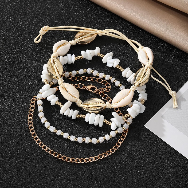 Beach Anklets for Women Boho Beaded Ankle Bracelets Set Adjustable