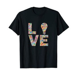 Electrician Bulb Idea Light Love Flowers T-Shirt