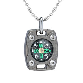 Mecarmy Pocket Keychain Compass, Hiking Survival Compass, Mini Compass Pendant Present for Teenage Boys Graduation，Waterproof IPX5 Hiking Compass (Sandblasted)