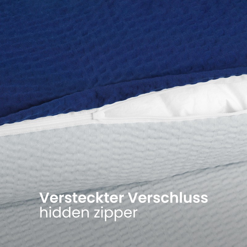 BaSaTex Microfibre Seersucker Bed Linen and Pillowcase Plain Reversible Duvet