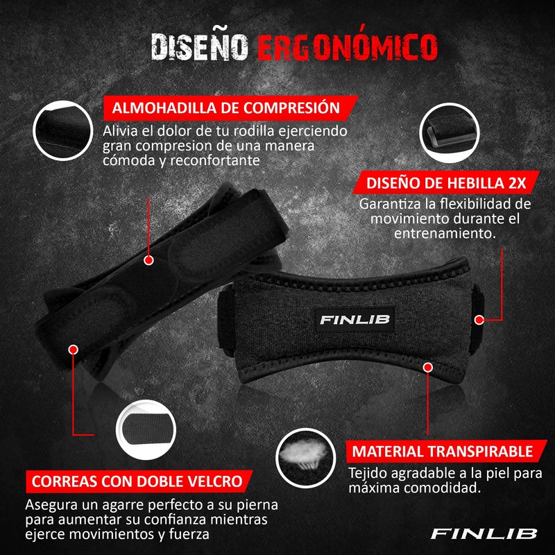 FINLIB 2 x Knee Pads Meniscus and Band Knee Cap