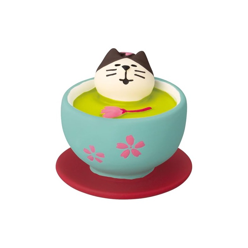 Deco Corporation concombre ZSA-38716R Chibi Cat Cherry Blossom Green Tea