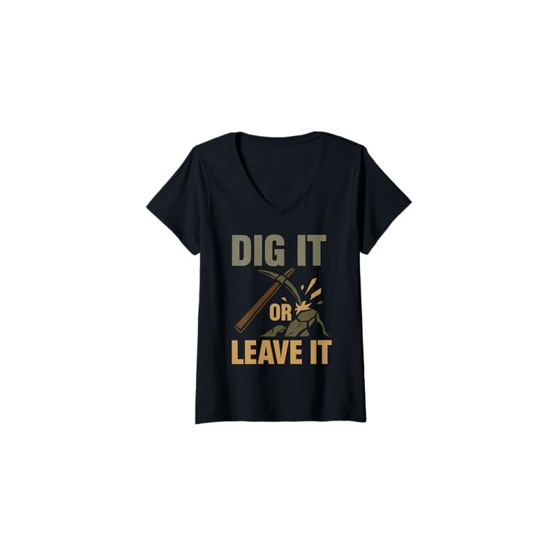 Womens Rock Hound Geology Fossil Hunter Mineral Collector Gift V-Neck