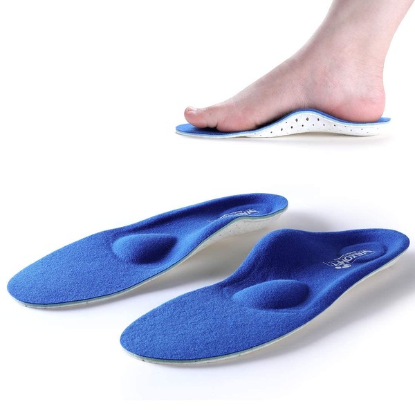 Walkomfy Full Length Orthotic Inserts Arch Support Insole, Insert for Flat Feet,Plantar Fasciitis,Feet Pain,Metatarsal Support Insoles for Men & Women Blue,11.42"