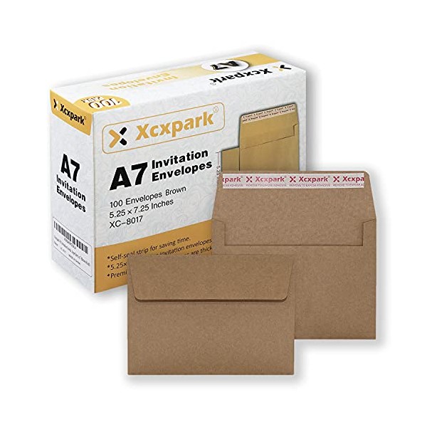 Xxcxpark 100 Qty Printable A7 Invitation Envelopes 5.25X7.25 inches Cards,