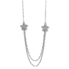 Brighton NWTag Brighton ILLUMINA DAISY Multi Chain Crystal Silver Necklace MSRP $108