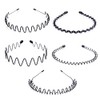 PUBAMALL 5pcs Diadema ondulada de primavera, aro para el cabello,