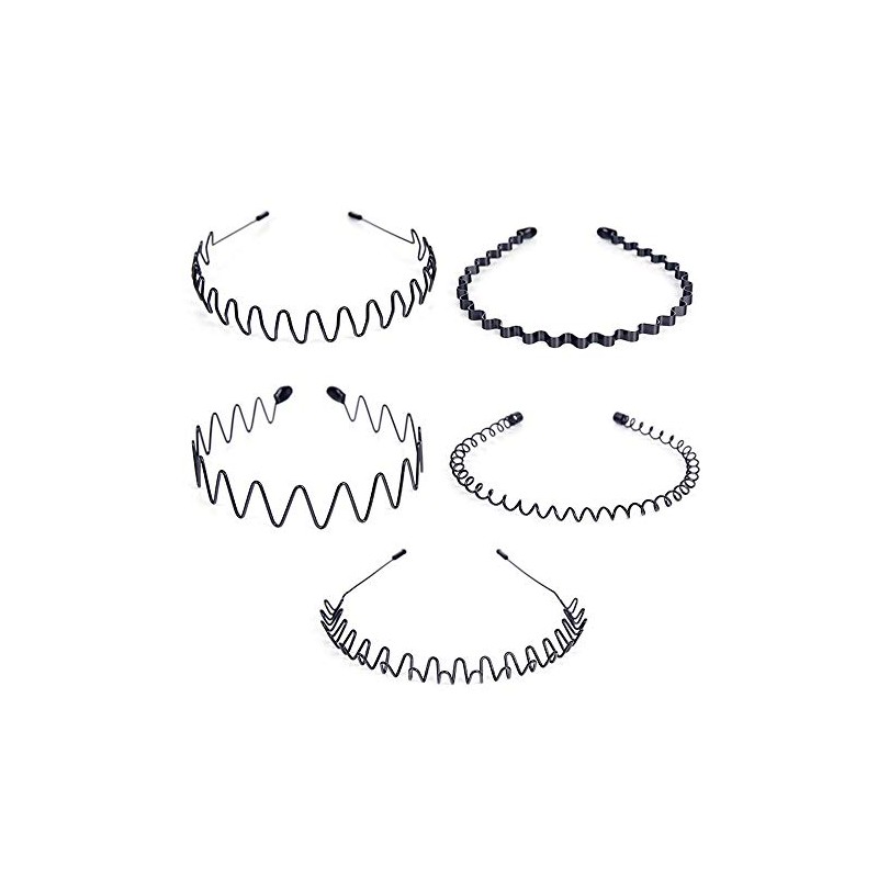 PUBAMALL 5pcs Diadema ondulada de primavera, aro para el cabello,