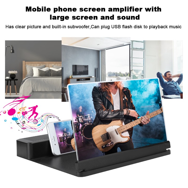 26X 10 Inch Wireless Speaker Mobile Phone Screen Magnifier Bluetooth