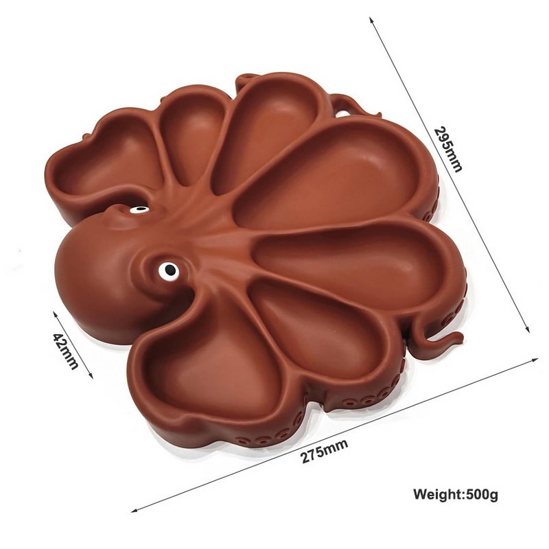 Silicone Octopus Charcuterie Platter, Snack Fruit Separate Platter, Delicatessen Dim