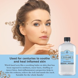 St Clare Aloe & Witch Hazel Facial Toner - Alcohol Free Witch Hazel Toner for Face & Skin (Unscented)